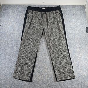 Banana Republic Women's Sz XL Drawstring Pant Colorblock Black & Beige Pockets